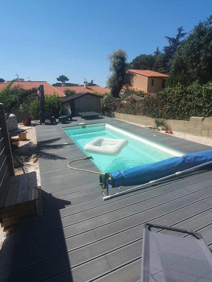 Appartement T2 en rez de jardin de maison, avec piscine privée, draps et serviettes de toilette non fournis à Argelès-sur-Mer Extérieur photo